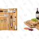 Two types of bamboo drawer organizers are displayed.